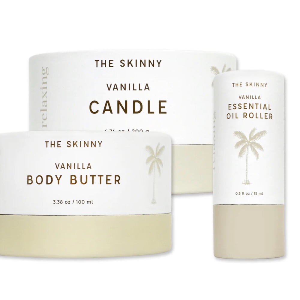 The Skinny - Aromatherapy Body Butter, Essential Oil Roller, & Candle Bundle